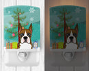 Christmas Tree and Boxer Ceramic Night Light Compact, UL-Certified, Ideal for Bedroom, Bathroom, Nursery, Hallway, Kitchen, 6x4x3, Multicolor
