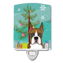 Christmas Tree and Boxer Ceramic Night Light Compact, UL-Certified, Ideal for Bedroom, Bathroom, Nursery, Hallway, Kitchen, 6x4x3, Multicolor