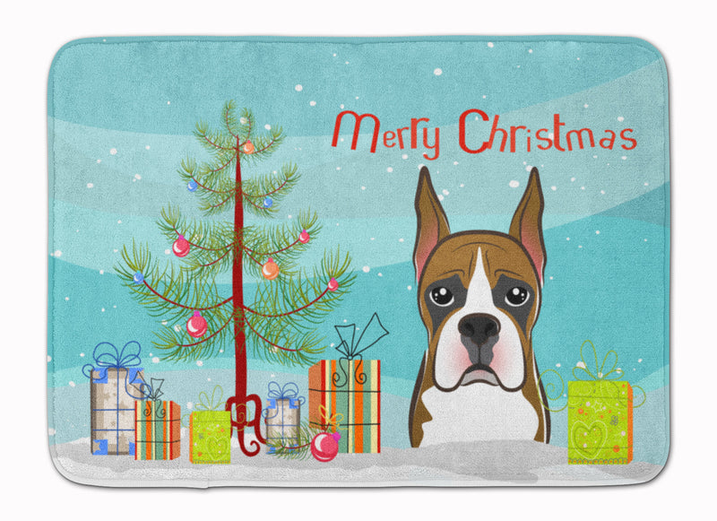 Christmas Tree and Boxer Machine Washable Memory Foam Mat BB1595RUG