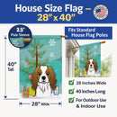 Christmas Tree and Cavalier Spaniel House Flag 28x40 Porch Sleeve Pole Decorative Outside Yard Banner Artwork Wall Hanging, Polyester
