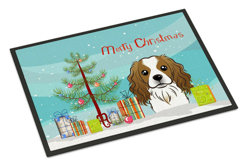 Christmas Tree and Cavalier Spaniel Indoor or Outdoor Mat 18x27 BB1596MAT