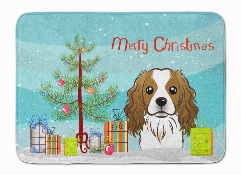 Christmas Tree and Cavalier Spaniel Machine Washable Memory Foam Mat BB1596RUG