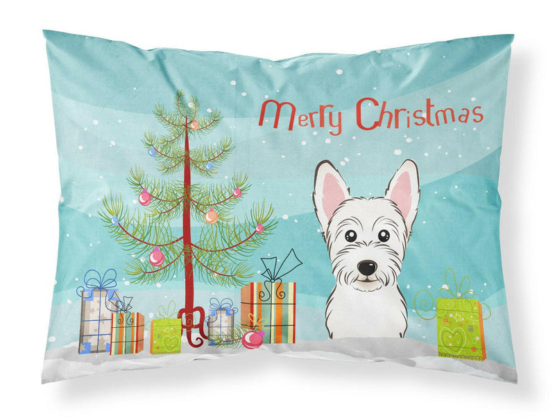 Christmas Tree and Westie Fabric Standard Pillowcase BB1598PILLOWCASE