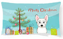Christmas Tree and Westie Decorative Throw Pillow 12x16 Indoor Outdoor Accent Cushion, Fabric Cover with Insert for Sofa, Bed, Porch & Living Room