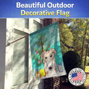 Christmas Tree and Borzoi House Flag 28x40 Porch Sleeve Pole Decorative Outside Yard Banner Artwork Wall Hanging, Polyester