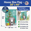 Christmas Tree and Saluki House Flag 28x40 Porch Sleeve Pole Decorative Outside Yard Banner Artwork Wall Hanging, Polyester