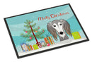 Christmas Tree and Saluki Doormat Indoor Outdoor 24H X 36W Front Door Mat Rugs for Entryway, Non Slip Washable Low Pile,