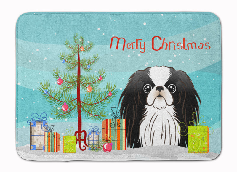 Christmas Tree and Japanese Chin Machine Washable Memory Foam Mat BB1602RUG