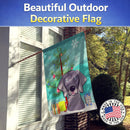 Christmas Tree and Weimaraner House Flag 28x40 Porch Sleeve Pole Decorative Outside Yard Banner Artwork Wall Hanging, Polyester
