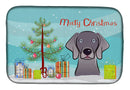 Christmas Tree and Weimaraner Dish Drying Mat Absorbent Dish Drying Mat Pad for Kitchen Counter Dish Drainer Mat for Countertop, 14 x 21", Multicolor