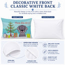 Christmas Tree and Weimaraner Standard Pillowcase Lightweight Super Soft Easy Care Decorative Artwork Pillowcase, Standard