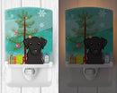 Christmas Tree and Black Labrador Ceramic Night Light Compact, UL-Certified, Ideal for Bedroom, Bathroom, Nursery, Hallway, Kitchen, 6x4x3, Multicolor