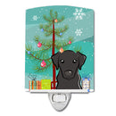 Christmas Tree and Black Labrador Ceramic Night Light Compact, UL-Certified, Ideal for Bedroom, Bathroom, Nursery, Hallway, Kitchen, 6x4x3, Multicolor