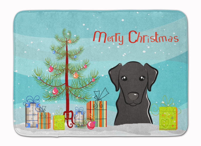 Christmas Tree and Black Labrador Machine Washable Memory Foam Mat BB1607RUG