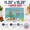 Christmas Tree and Italian Greyhound Cutting Board Tempered Glass Kitchen Cutting Surface, Heat Resistant Chopping, Non-Slip Feet, Food Prep & Serving