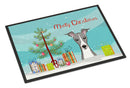 Christmas Tree and Italian Greyhound Doormat Indoor Outdoor 18H X 27W Front Door Mat Rugs for Entryway, Non Slip Washable
