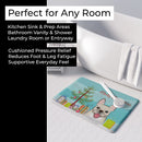 Christmas Tree and French Bulldog Memory Foam Kitchen Mat Machine Washable Anti-Fatigue Cushion Comfort Bath or Kitchen Rug
