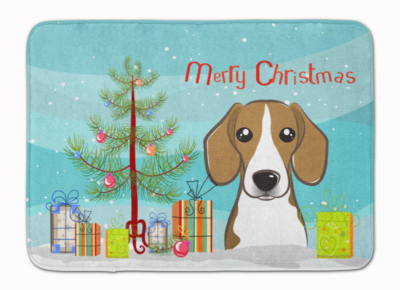 Christmas Tree and Beagle Machine Washable Memory Foam Mat BB1611RUG