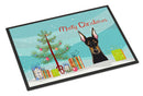 Christmas Tree and Doberman Doormat Indoor Outdoor 18H X 27W Front Door Mat Rugs for Entryway, Non Slip Washable
