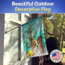 Christmas Tree and Papillon House Flag 28x40 Porch Sleeve Pole Decorative Outside Yard Banner Artwork Wall Hanging, Polyester