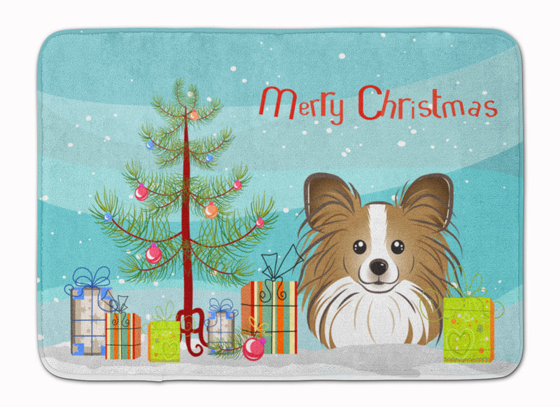 Christmas Tree and Papillon Machine Washable Memory Foam Mat BB1620RUG