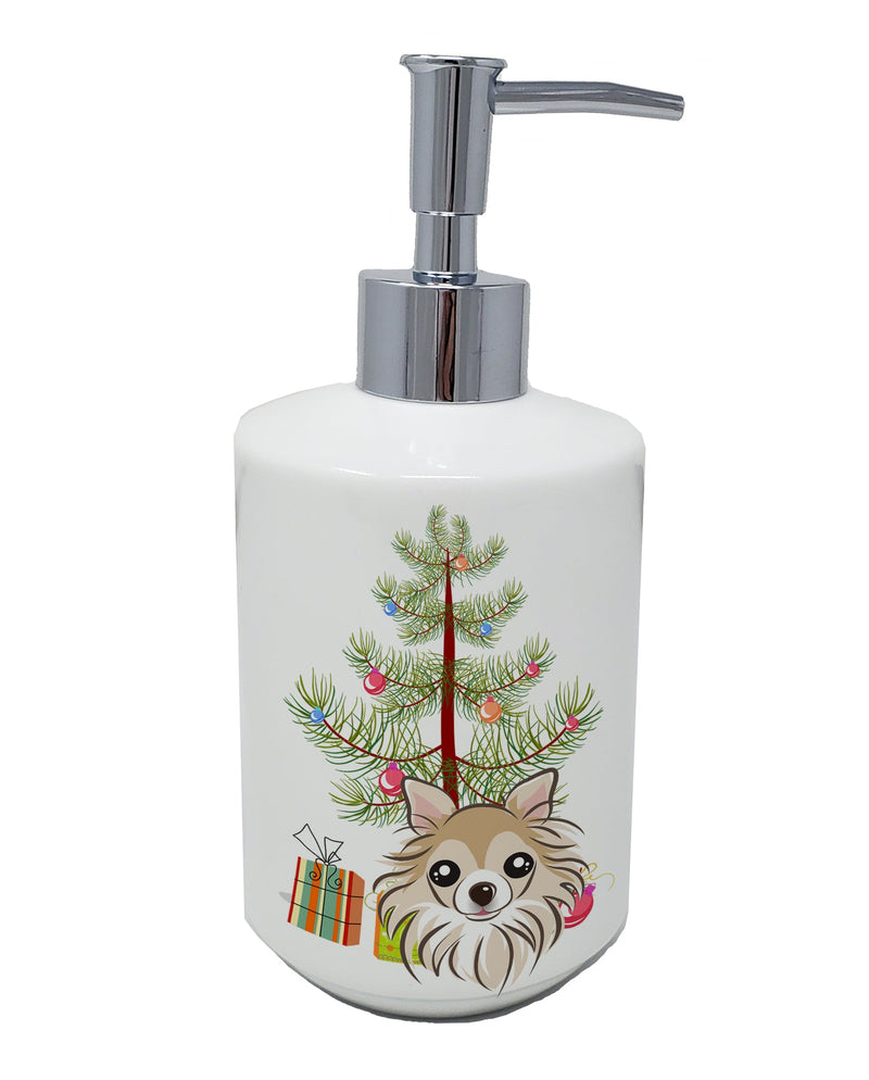 Christmas Tree and Chihuahua Ceramic Soap Dispenser
