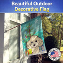 Christmas Tree and Buff Poodle House Flag 28x40 Porch Sleeve Pole Decorative Outside Yard Banner Artwork Wall Hanging, Polyester