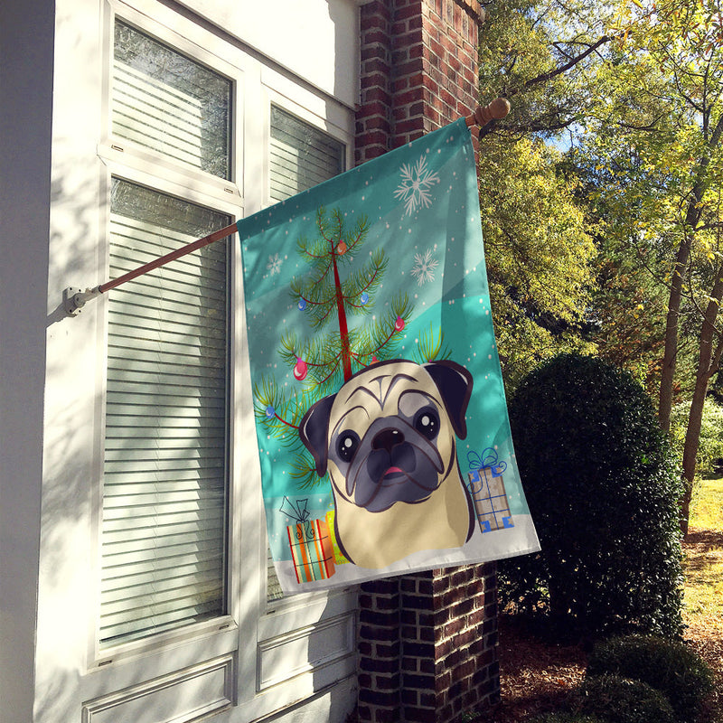 Christmas Tree and Fawn Pug Flag Canvas House Size BB1634CHF