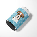 Snowflake Jack Russell Terrier Can or Bottle Hugger Cooler Sleeve for Standard 12 oz Cans, Insulated Foam Beer & Soda Can Hugger Reusable