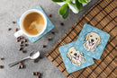 Snowflake Golden Retriever Foam Coasters Set of 4 Cup Coasters for Indoor Outdoor, Tabletop Protection, Anti Slip, Mouse pad Material