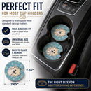 Snowflake Pomeranian Set of 2 Cup Holder Car Coasters Absorbent Round Sandstone Coasters Gifts for Men or Women, 2.5, Multicolor