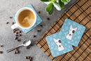 Snowflake Bull Terrier Foam Coasters Set of 4 Cup Coasters for Indoor Outdoor, Tabletop Protection, Anti Slip, Mouse pad Material