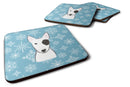Snowflake Bull Terrier Foam Coasters Set of 4 Cup Coasters for Indoor Outdoor, Tabletop Protection, Anti Slip, Mouse pad Material