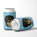 Snowflake Longhair Black and Tan Dachshund Can or Bottle Hugger Cooler Sleeve for Standard 12 oz Cans, Insulated Foam Beer & Soda Can Hugger Reusable
