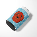 Snowflake Longhair Red Dachshund Can or Bottle Hugger Cooler Sleeve for Standard 12 oz Cans, Insulated Foam Beer & Soda Can Hugger Reusable
