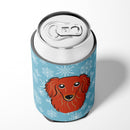 Snowflake Longhair Red Dachshund Can or Bottle Hugger Cooler Sleeve for Standard 12 oz Cans, Insulated Foam Beer & Soda Can Hugger Reusable