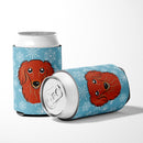 Snowflake Longhair Red Dachshund Can or Bottle Hugger Cooler Sleeve for Standard 12 oz Cans, Insulated Foam Beer & Soda Can Hugger Reusable