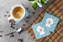 Snowflake Bichon Frise Foam Coasters Set of 4 Cup Coasters for Indoor Outdoor, Tabletop Protection, Anti Slip, Mouse pad Material