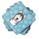 Snowflake Alaskan Malamute Foam Coasters Set of 4 Cup Coasters for Indoor Outdoor, Tabletop Protection, Anti Slip, Mouse pad Material