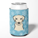 Snowflake Yellow Labrador Can or Bottle Hugger Cooler Sleeve for Standard 12 oz Cans, Insulated Foam Beer & Soda Can Hugger Reusable