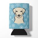 Snowflake Yellow Labrador Can or Bottle Hugger Cooler Sleeve for Standard 12 oz Cans, Insulated Foam Beer & Soda Can Hugger Reusable