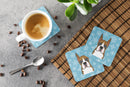 Snowflake Boxer Foam Coasters Set of 4 Cup Coasters for Indoor Outdoor, Tabletop Protection, Anti Slip, Mouse pad Material