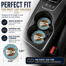 Snowflake Cavalier Spaniel Set of 2 Cup Holder Car Coasters Absorbent Round Sandstone Coasters Gifts for Men or Women, 2.5, Multicolor