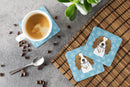 Snowflake Cavalier Spaniel Foam Coasters Set of 4 Cup Coasters for Indoor Outdoor, Tabletop Protection, Anti Slip, Mouse pad Material