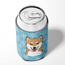 Snowflake Shiba Inu Can or Bottle Hugger Cooler Sleeve for Standard 12 oz Cans, Insulated Foam Beer & Soda Can Hugger Reusable
