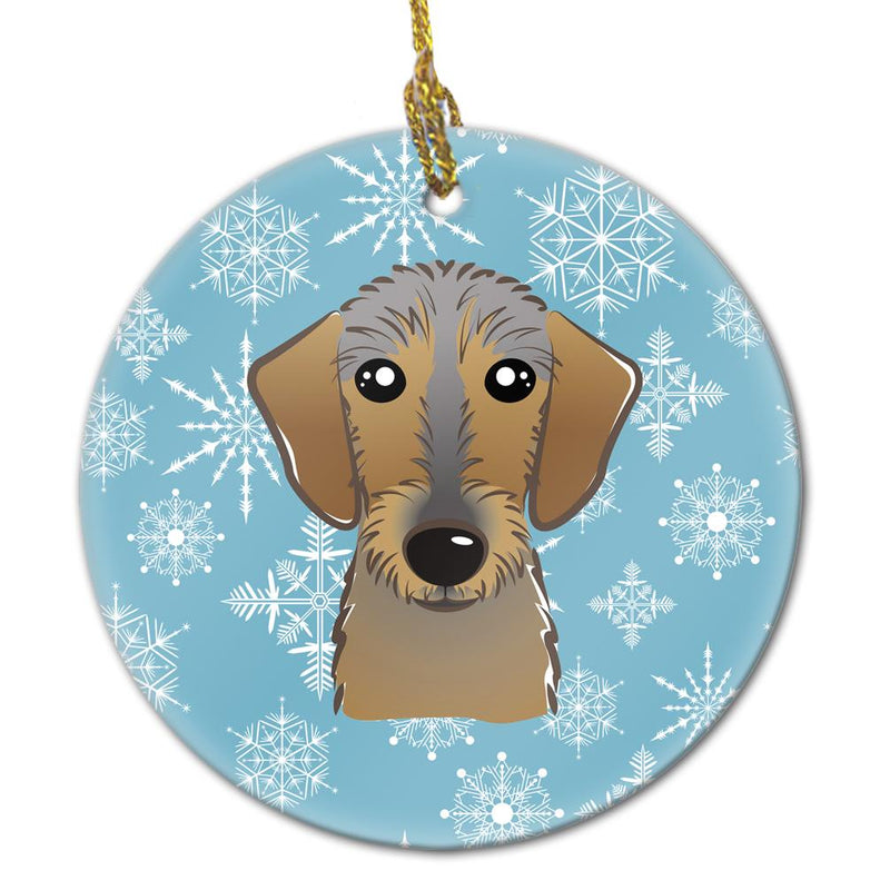 Snowflake Wirehaired Dachshund Ceramic Ornament BB1667CO1