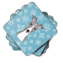 Snowflake Italian Greyhound Foam Coasters Set of 4 Cup Coasters for Indoor Outdoor, Tabletop Protection, Anti Slip, Mouse pad Material