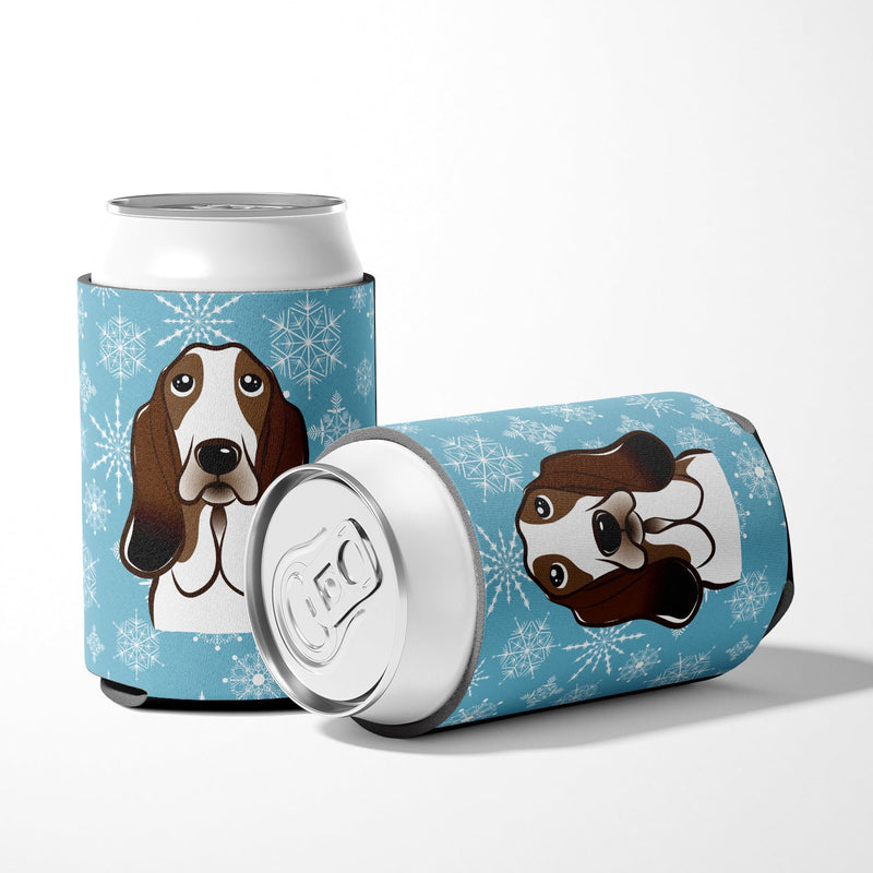 Snowflake Basset Hound Can or Bottle Hugger BB1677CC