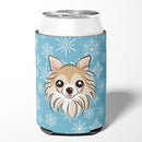 Snowflake Chihuahua Can or Bottle Hugger Cooler Sleeve for Standard 12 oz Cans, Insulated Foam Beer & Soda Can Hugger Reusable