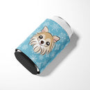 Snowflake Chihuahua Can or Bottle Hugger Cooler Sleeve for Standard 12 oz Cans, Insulated Foam Beer & Soda Can Hugger Reusable